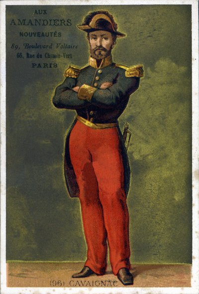 Retrato de Louis-Eugène Cavaignac (1802 - 1857), General y político francés. Cromolitografía de finales del siglo XIX de Unknown artist