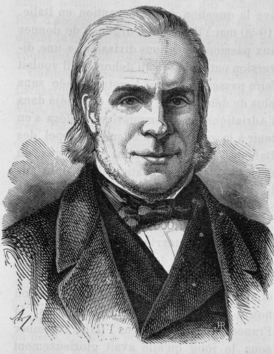 Retrato de Louis Antoine Garnier-Pages (1803-1878). Grabado de finales del siglo XIX en “Historia de Francia” de H. Martin de Unknown artist