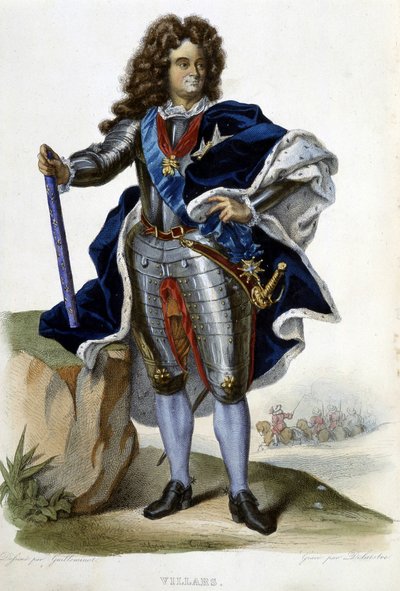 Retrato de Louis Claude Hector Duque de Villars, mariscal de Francia (1653-1734) - en "Le Plutarque français", ed. Langlois, París de Unknown artist