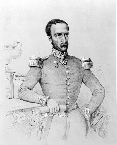 Retrato de Louis Eugène Cavaignac (1802 - 1857), general y político francés. Grabado ca. 1848 de Unknown artist