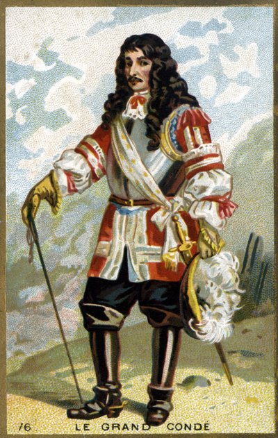 Retrato de Luis II de Borbón, 4º Príncipe de Condé (Bourbon-Conde), conocido como el Gran Condé (1621-1686). Cromolitografía del siglo XIX. de Unknown artist