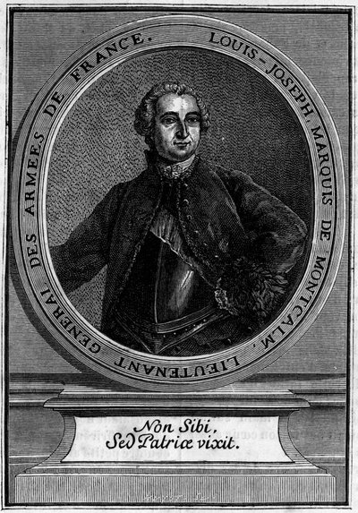 Retrato de Louis Joseph Marqués de Montcalm (1712-1759) teniente general de los Ejércitos de Francia, famoso por su conquista de Quebec de Unknown artist
