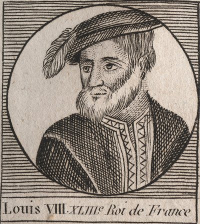Retrato de Luis VIII (1187-1226) llamado el León, rey de Francia - grabado de “Instruction sur l