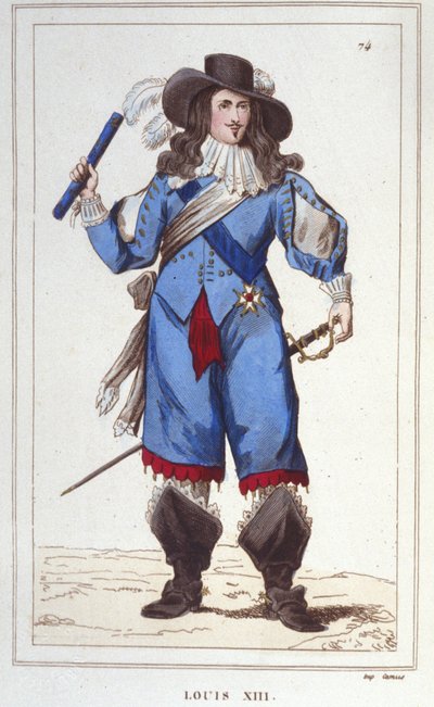 Retrato de Luis XIII (1601 - 1643), Rey de Francia. Grabado de 1830 de Unknown artist