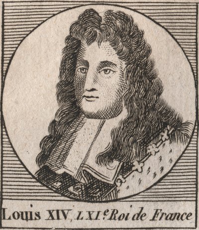 Retrato de Luis XIV (1638-1715), conocido como Luis el Grande o el Rey Sol, rey de Francia - grabado de “Instruction sur l