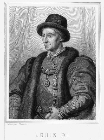 Retrato de Luis XI (1423 - 1483), Rey de Francia - en “Histoire des Français” de Lavallée, grabado, sd de Unknown artist