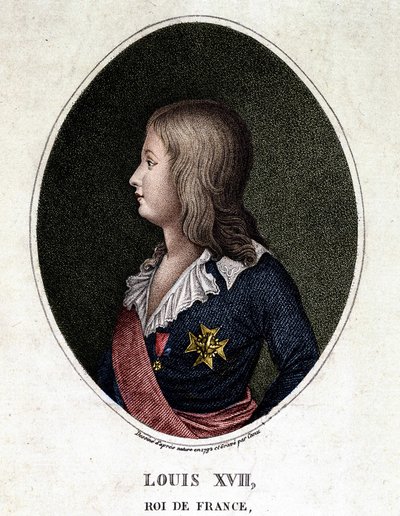 Retrato de Luis XVII, delfín de Francia (grabado del siglo XIX) de Unknown artist