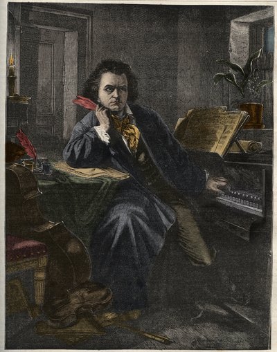 Retrato de Ludwig van Beethoven (1770-1827), compositor y pianista alemán de Unknown artist