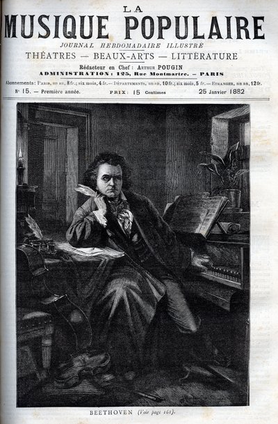 Retrato de Ludwig van Beethoven (1770-1827), compositor y pianista alemán - grabado en 