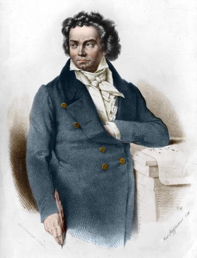 Retrato de Ludwig van Beethoven (1770 - 1827). Grabado del siglo XIX de Unknown artist