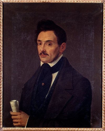 Retrato de Luigi Ghirelli (siglo XIX) bajista. Pintura anónima. Siglo XIX. Bolonia, Museo Cívico Bibliográfico Musical de Unknown artist