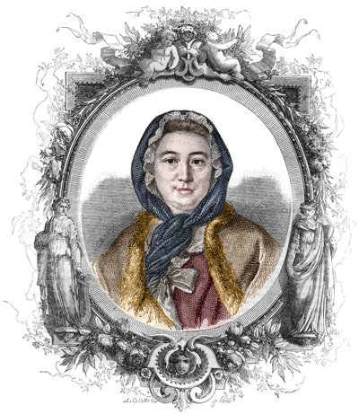 Retrato de Madame Geoffrin, nacida Marie Therese (Marie-Therese) Rodet (1699-1777) - Grabado de 1858 de Unknown artist