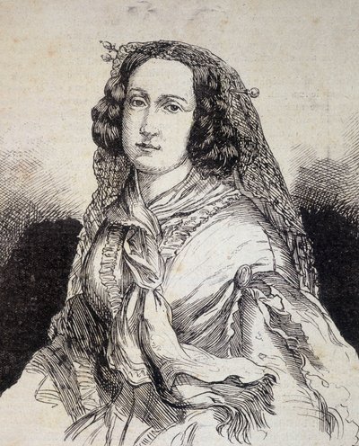 Retrato de Madame Marceline Desbordes-Valmore (1786 - 1859), escritora francesa - en “Les Contemporains”, finales del siglo XIX de Unknown artist