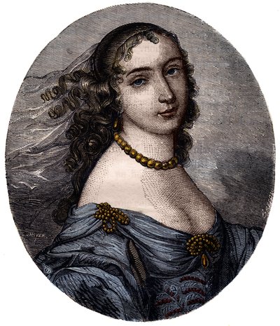 Retrato de Marguerite Hessein, Madame de la Sabliere (1636-1693) Salonniere francesa. Grabado del siglo XIX. de Unknown artist