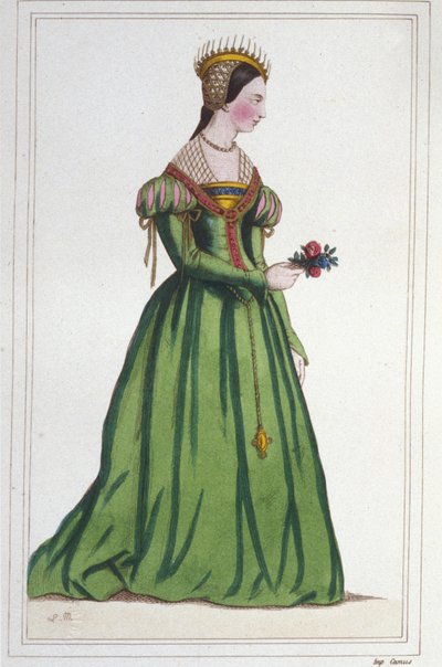 Retrato de Margarita de Francia (1523 - 1574), hija de Francisco I y Claudia de Francia. Grabado de 1830 de Unknown artist