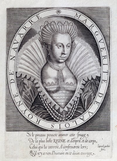 Retrato de Margarita de Valois (1553 - 1615) conocida como Reina Margot. Grabado del siglo XVI. Pau, Museo del Castillo de Unknown artist