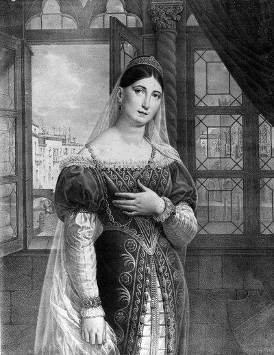 Retrato de Maria Garcia llamada la Malibran (1808-1836) cantante en el papel de Desdémona para "Otello" por Gioachino Rossini. Teatro alla Scala 1833 de Unknown artist