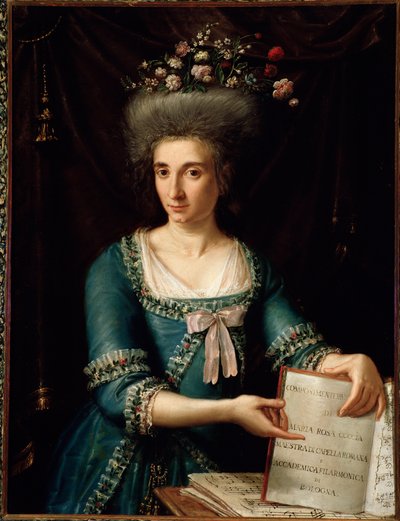 Retrato de Maria Rosa Coccia (1759-1833) clavecinista y compositora italiana. Pintura anónima. 1800 ca. Bolonia, museo cívico bibliográfico de Unknown artist