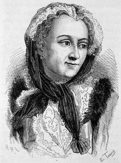 Retrato de María Leszczynska (1703 - 1768). Grabado de finales del siglo XIX en “Historia de Francia” de H. Martin. de Unknown artist