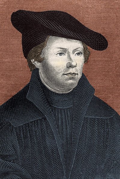 Retrato de Martín Lutero (1483 - 1546) reformador religioso alemán - grabado de Unknown artist