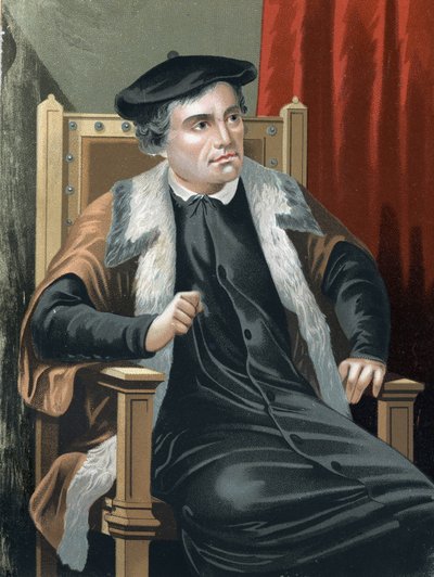 Retrato de Martín Lutero (1483-1546) (Hombres y Mujeres Célebres) de Unknown artist