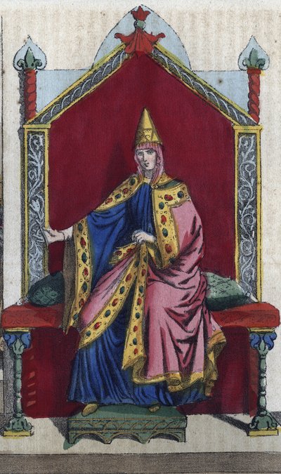 Retrato de Matilde de Toscana también conocida como Matilde de Canossa (1046 - 1115) noble italiana - grabado de “Usi e Costumi di Tutti i Popoli dell