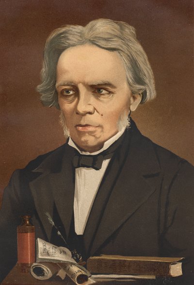 Retrato de Michael Faraday. Físico y químico británico de Unknown artist