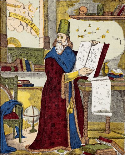 Retrato de Michel de Notre Dame (Nostradamus) astrólogo francés - Retrato de Nostradamus, Michel de Notre Dame (1503-1566) astrólogo y médico francés - Grabado de Unknown artist