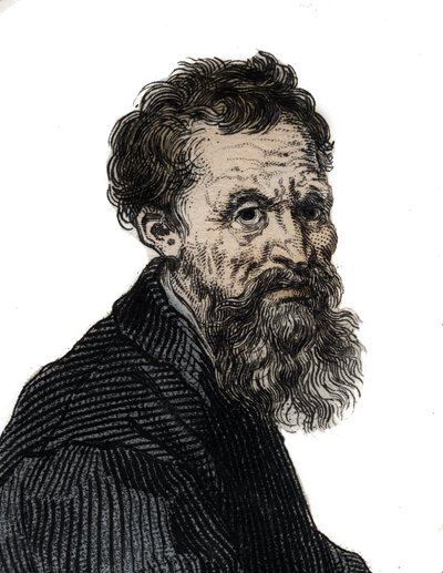 Retrato de Miguel Ángel Buonarroti escultor italiano - Retrato de Miguel Ángel Buonarroti llamado Michelangelo de Unknown artist