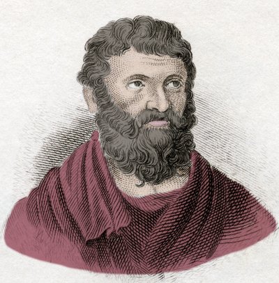 Retrato de Miltiades el Joven (540-489 a.C.), estratega ateniense y tirano del Quersoneso de Tracia. Grabado del siglo XIX. de Unknown artist