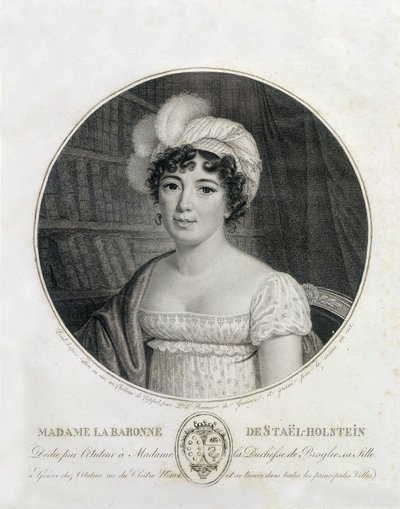 Retrato de Mme de Staël - grabado de Unknown artist