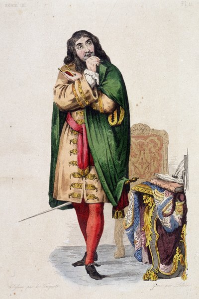 Retrato de Molière - en "Le Plutarque français" ed. Mennechet, vol. 5 de Unknown artist