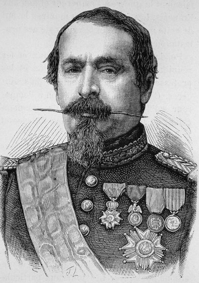 Retrato de Napoleón III (1808 - 1873). Grabado de finales del siglo XIX en 