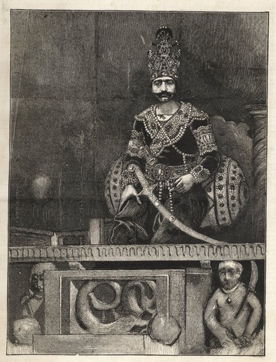 Retrato de Nasser Ed Din (1831-1896), Shah de Persia (Irán). También llamado Nasseredin Shah, Nasserer-al-Din Shah Qajar, Nasser al-Din Shah Qajar, Nassiruddin Shah - 1873 de Unknown artist