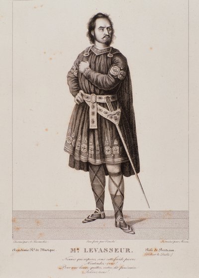 Retrato de Nicolas Prosper Levasseur como Bertram en la ópera Robert le diable (1831) de Unknown artist