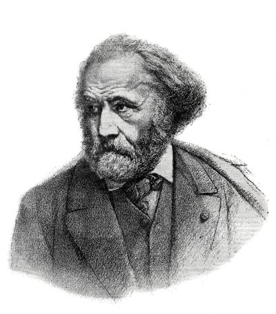 Retrato de Paul Chenavard (1807-1895), pintor francés - grabado de 1895 de Unknown artist