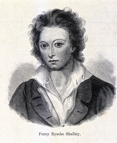 Retrato de Percy Bysshe Shelley, poeta británico (1792-1822) de Unknown artist