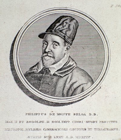 Retrato de Philippe de Monte (grabado) de Unknown artist
