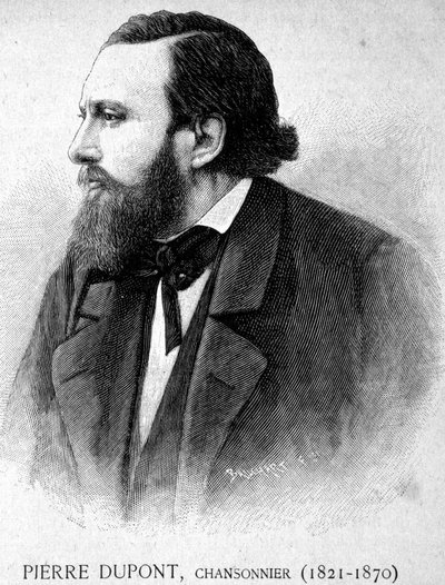 Retrato de Pierre Dupont, Chansonnier (1821 -1870) - en "Los Contemporáneos", s.f. finales del siglo XIX de Unknown artist
