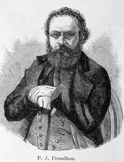 Retrato de Pierre Joseph Proudhon (1809-1865), socialista francés de Unknown artist