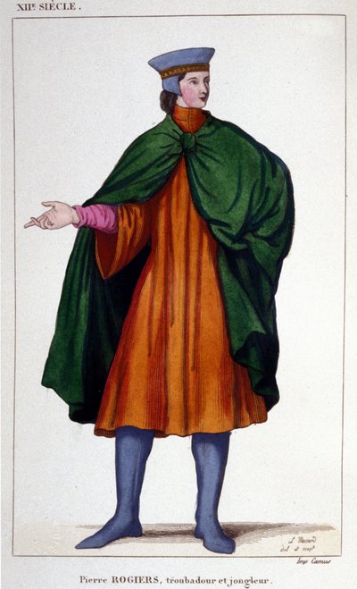 Retrato de Pierre Rogiers, juglar y trovador del siglo XII. de Unknown artist