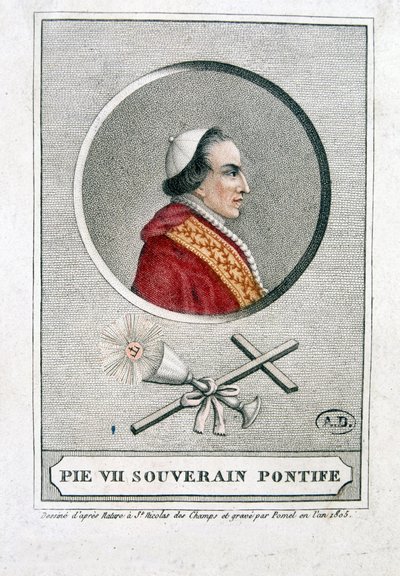 Retrato de Pío VII (1742 - 1823) en medallón de Unknown artist