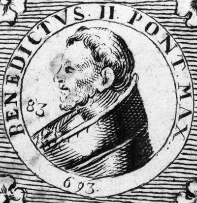 Retrato del Papa Benedicto II. Grabado del siglo XIX de Unknown artist