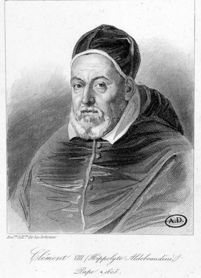 Retrato del Papa Clemente VIII - grabado de Unknown artist