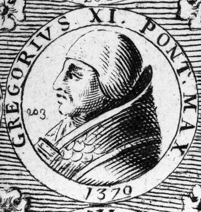 Retrato del Papa Gregorio XI, elegido en 1370 y fallecido en 1378 de Unknown artist