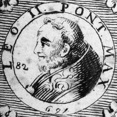 Retrato del Papa León II (682-683) de Unknown artist
