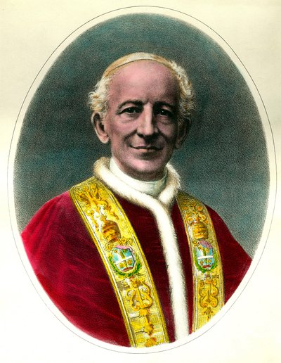 Retrato del Papa León XIII (Leone XIII) elegido en 1878 y fallecido en 1903. de Unknown artist