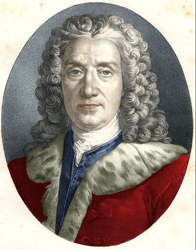 Retrato de Prosper Jolyot, Sieur De Crais-Billon, llamado Crébillon (padre) (1674 - 1762) dramaturgo francés de Unknown artist
