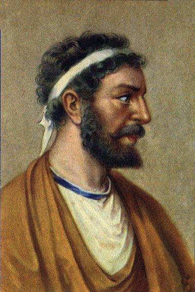 Retrato de Pitágoras, filósofo, matemático y científico griego (560-480 a.C.).Pitágoras (Pitagora) (c560 - 480 a.C.), filósofo y científico griego. Matemático. de Unknown Artist