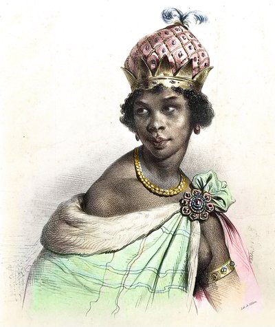 Retrato de la reina Anna Nzinga o Ana de Sousa Nzinga Mbande - Nzinga de Ndongo y Matamba de Unknown artist